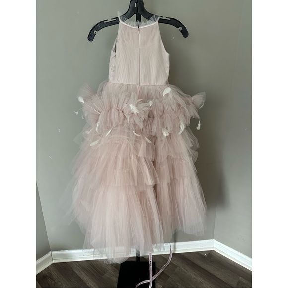 Mac Duggal Little Girl's & Girl's Tiered Ruffle-Trim Pleated Gown - Picture 8 of 9